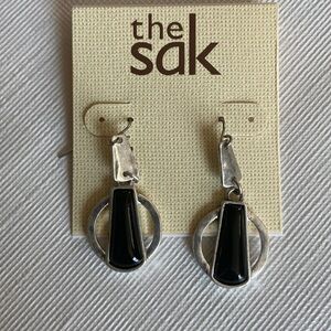 Silver and Black Colored Hanging Earrings
